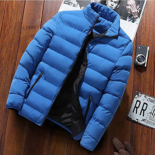 Thermojacke Herren Stepp Hoher Kragen in Blau