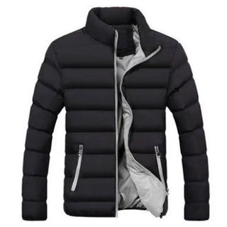 Thermojacke Herren Stepp Hoher Kragen in Schwarz-Grau