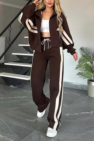 Trainingsanzug Damen mit Jacke in Braun