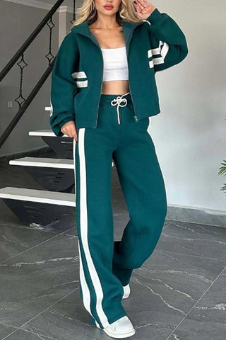 Trainingsanzug Damen mit Jacke in Grün