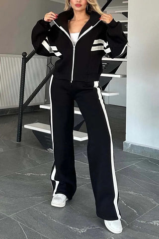Trainingsanzug Damen mit Jacke in Schwarz