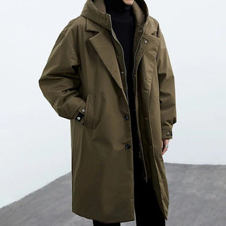 Trenchcoat Herren Lang Mit Kapuze - Cecile LavelleArmeegrün