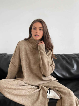 Turtleneck - Strickset mit Lounge - Hose - Cecile LavelleRot
