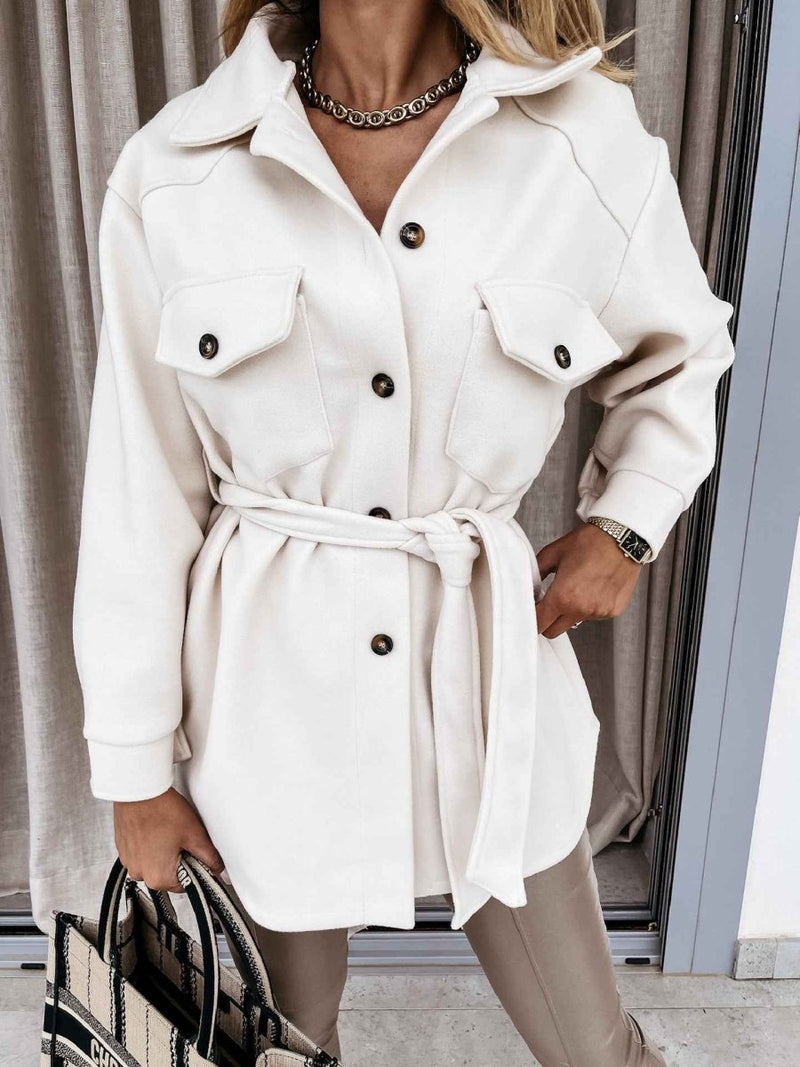 Transitional coat with classic lapel collar