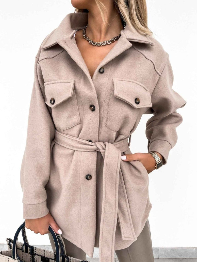 Transitional coat with classic lapel collar