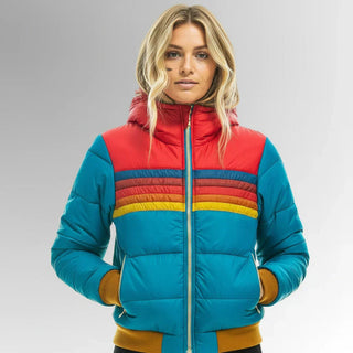 Übergangsjacke Damen Kapuze in Türkis