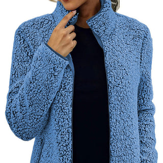 Übergangsjacke Damen Mit Hohem Kragen in Blau