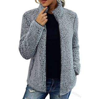Übergangsjacke Damen Mit Hohem Kragen in Grau
