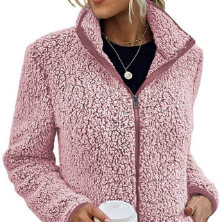 Übergangsjacke Damen Mit Hohem Kragen in Rosa