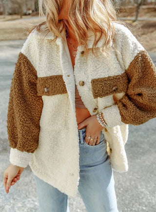 Übergangsjacke Damen Oversized in Braun