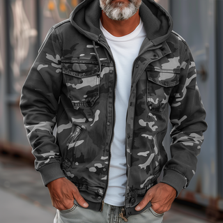 Übergangsjacke Herren Camouflage in Grau