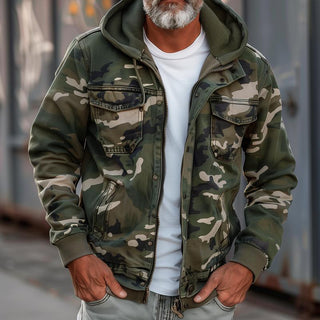 Übergangsjacke Herren Camouflage in Militärgrün
