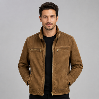 Übergangsjacke Herren Klassische Passform in Braun