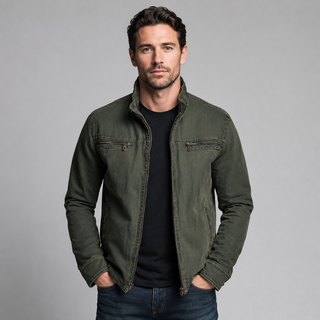 Übergangsjacke Herren Klassische Passform in Grün