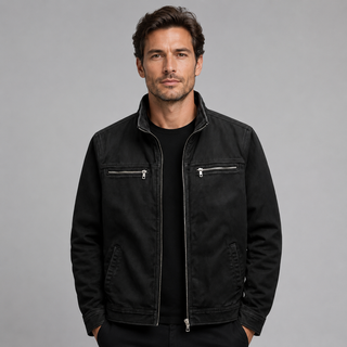 Übergangsjacke Herren Klassische Passform in Schwarz
