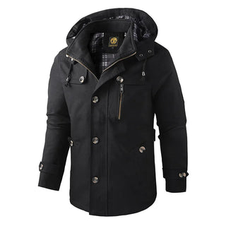 Übergangsjacke Herren mit Kapuze in Schwarz