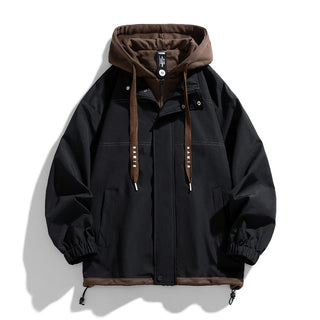 Übergangsjacke Herren mit Kapuze in Schwarz