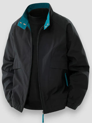 Übergangsjacke Herren Mit Reißverschluss in Schwarz