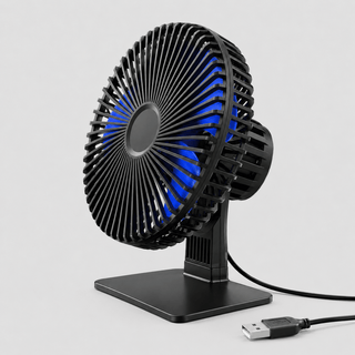 USB Ventilator oszillierend leise für Schreibtisch - Cecile LavelleBlau