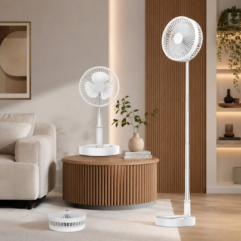 Ventilator klappbar mit Akku als Tisch & Standventilator