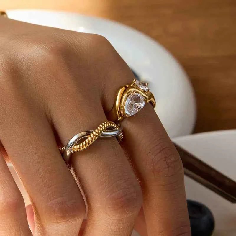 Gold Teardrop Engagement Ring