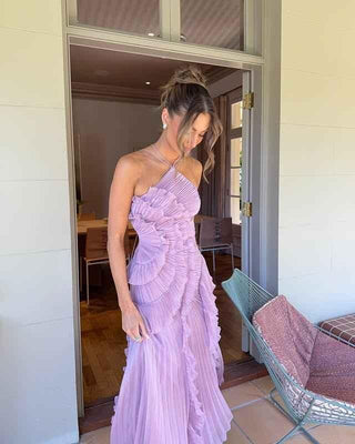 Verspieltes Rüschen - Maxikleid - Cecile LavelleLila