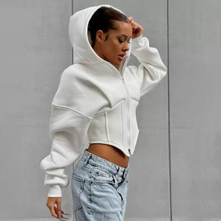 Vixen – Sculpted Zip-Up Hoodie im Athleisure-Look - Cecile Lavelle