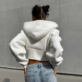Vixen – Sculpted Zip - Up Hoodie im Athleisure - Look - Cecile LavelleWeiss