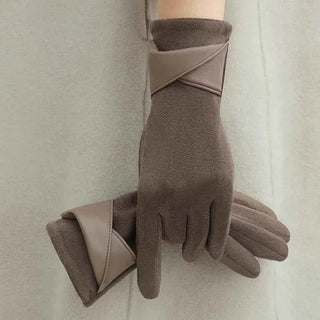 Warme Handschuhe Damen - Cecile LavelleKaffeegrau