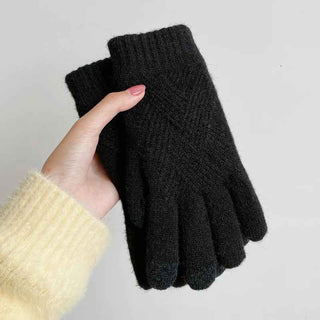 Warme Strickhandschuhe Damen - Cecile LavelleSchwarz