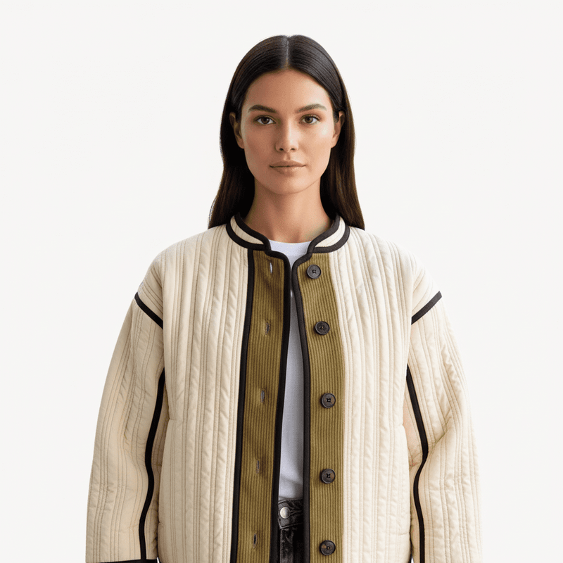 Padded Women's Jacket with Contrast Details