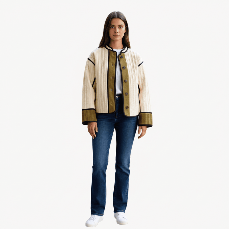 Padded Women's Jacket with Contrast Details
