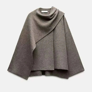 Weich fallender Poncho mit Oversize - Schnitt - Cecile LavelleBraun