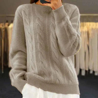 Weit geschnittener Pullover mit Zopfmuster - Cecile LavelleKhaki