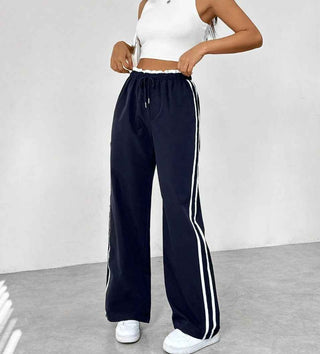 Weite Hose mit Streifen - Cecile LavelleMarineblau