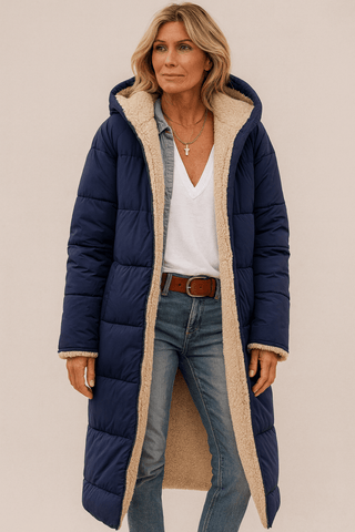 Wendemantel Damen Lang in Marineblau