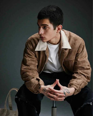 Wildlederlook Bomberjacke Herren - Cecile LavelleBraun