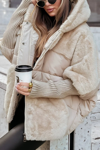 Winterjacke Damen Bomber in Beige