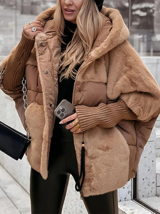 Winterjacke Damen Bomber in Braun