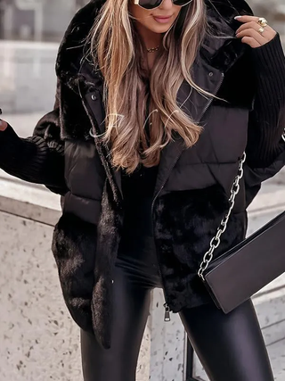 Winterjacke Damen Bomber in Schwarz