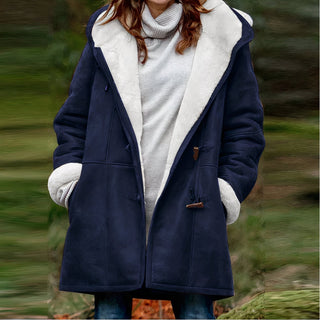 Winterjacke Damen Kapuze in Blau