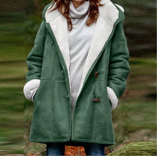 Winterjacke Damen Kapuze in Grün