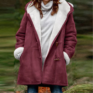 Winterjacke Damen Kapuze in Rot
