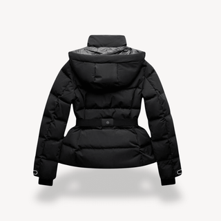 Winterjacke Damen Puffer mit Gürtel und Kapuze - Cecile LavelleSchwarz