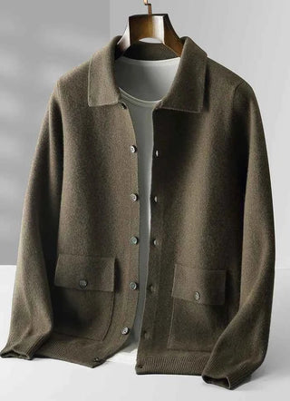 Wolljacke Herren Klassisch - Cecile LavelleMilitärgrün