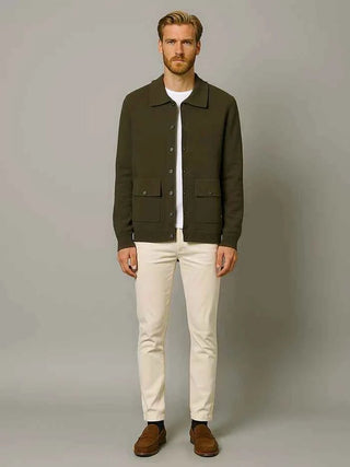 Wolljacke Herren Klassisch - Cecile LavelleMilitärgrün