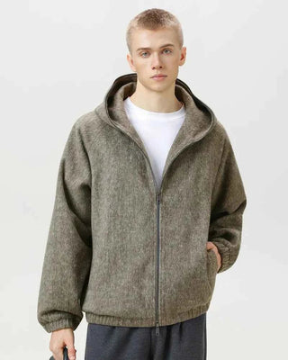 Wollmischung Kapuzenjacke Herren - Cecile LavelleTaupe