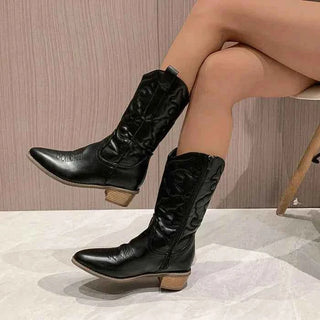 Metallic-Stiefel mit Westernschnitt