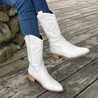 Metallic-Stiefel mit Westernschnitt
