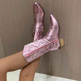 Metallic-Stiefel mit Westernschnitt